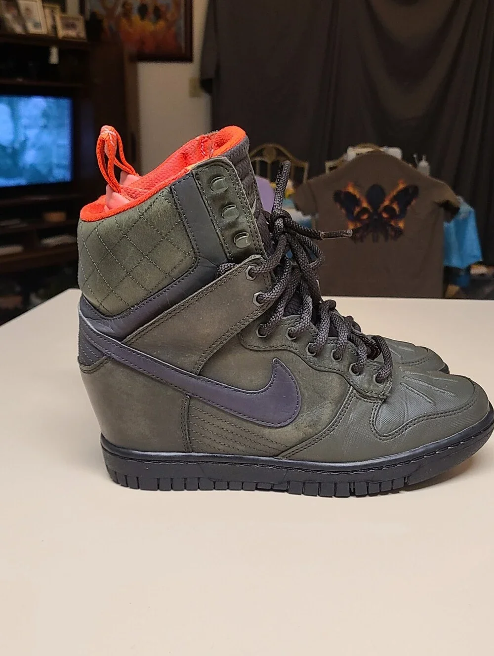 Nike Dunk Sky 2.0 Sequoia Green casual wedge skateboard sneakers size 7